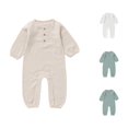 thumbnail image 1 of MEZZALL Child Baby Boys Long Sleeve Romper Jumpsuit O-Neck Soft Autumn Bodysuit Solid Color Lovely Onesies, 1 of 6