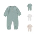 thumbnail image 1 of MEZZALL Child Baby Boys Long Sleeve Romper Jumpsuit O-Neck Soft Autumn Bodysuit Solid Color Soft Onesies, 1 of 6