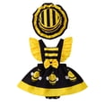 thumbnail image 1 of MEZZALL Child Baby Girl Summer Cute Cartoon Bee Print Sleeveless Bodysuit Romper With Matching Hat Lovely Onesies, 1 of 9