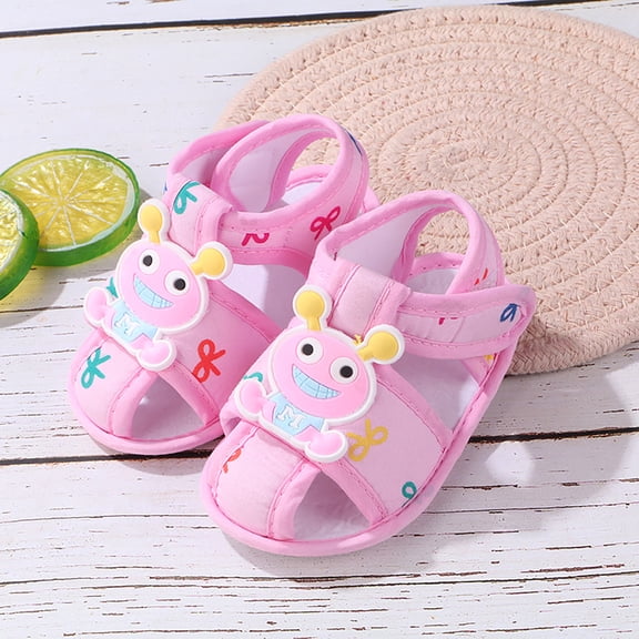 MEZZALL Child Baby Girls Boys Soft Toddler Shoes Toddler First Walkers Shoes Cartoon Princess Shoes Sandals Stylish Adorable Casual Kids Everyday Solid Color Footwear
