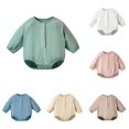 thumbnail image 1 of MEZZALL Child Boys Bodysuits Baby Long Sleeve Jumpsuit Sleepwear Summer Soft Breathable One-Piece Romper Solid Color Crew Neck Cozy Onesies, 1 of 4