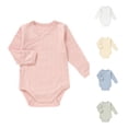 thumbnail image 1 of MEZZALL Child Boys Bodysuits Vertical Long Sleeve Baby Romper Tie Closure Solid Color Crew Neck Fashionable Onesies, 1 of 8