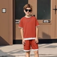 thumbnail image 1 of MEZZALL Child Boys Casual Outfit Sets Soft Comfortable Two Piece Tops Pants Kids Playwear And Daily Wear O-Neck Relaxed Fit Toddler Clothing Sets, 1 of 3