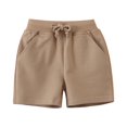 thumbnail image 1 of MEZZALL Child Boys Girls Casual Solid Color Shorts Summer Holiday Beach Pants Sport Shorts Versatile Toddler Dailywear, Khaki, 4-5 Years, 1 of 5