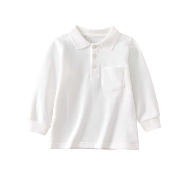 MEZZALL Child Boys Girls Long Sleeve Casual Solid Color Gentleman Tops Holiday Shirts T Shirt Birthday Streetwear