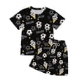 thumbnail image 1 of MEZZALL Child Boys Girls Soccer Ice Cream Print Short Sleeve Tops With Shorts Summer Casual Outfit Sets Round Neck Relaxed Fit Clothes Sets, 1 of 2