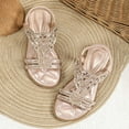 thumbnail image 1 of MEZZALL Child Girl Princess Sandals Rhinestone Slingback Sandals Elastic Ankle Strap Casual Bohemian Beach Shoes Daily Adorable Casual Kids Everyday Solid Color Toddler Footwear, 1 of 8