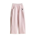 thumbnail image 1 of MEZZALL Child Girls Casual Winter Pants Solid Color Slim Fit Wide Leg Trousers Loose Fit Outerwear Sporty Bottoms Big Kids And Toddlers Trendy Slacks, 1 of 9