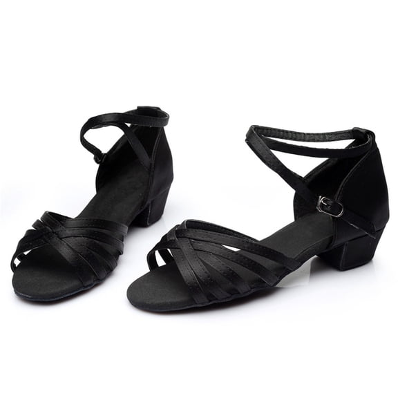 MEZZALL Child Girls Flat Sole Braided Strap Latin Tango Dance Shoes For Practice Performance Summer Lightweight Flexible Comfortable Comfort Adorable Casual Kids Princess Solid Color Footwear