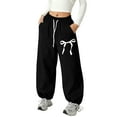 thumbnail image 1 of MEZZALL Child Girls Loose Fit Bow Tie Jogger Pants Lightweight Athletic Tapered Sweatpants With Drawstring Pockets Casual Comfort Playwear Boho Slacks, 1 of 4