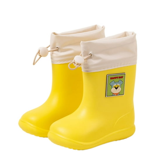 MEZZALL Child Girls Rain Boots Kids Booties Non- Outdoor Solid Color Play Shoes Toddler Boys Lightweight Comfortable Comfort Footwear