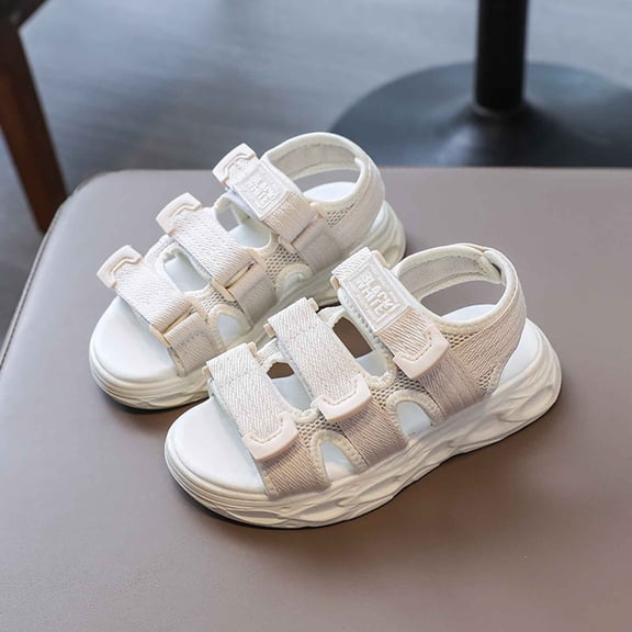 MEZZALL Child Girls Sandals Casual Outdoor Wear Fixed Design Open Toe Summer Activities Daily Adorable Casual Kids Princess Shoes Solid Color Toddler Footwear