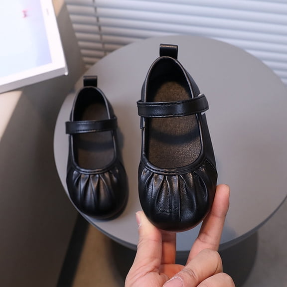 MEZZALL Child Girls Sandals Toddler Kids Comfortable Flat Shoes With Hook And Loop Closure Everyday Casual Wear Daily Adorable Casual Princess Solid Color Footwear