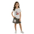 thumbnail image 1 of MEZZALL Child Girls Summer Outfit Sets Fashion Heart Printed T Shirt And Denim Skirt Casual Two Piece Playwear Comfy O-Neck Soft Daily Clothing Sets, 1 of 3
