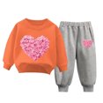 thumbnail image 1 of MEZZALL Child Hoodie Pullover Pants Sets Outfits Tracksuits Sweatsuit Casual Cute Printed Long Sleeve Classic Toddler Dailywear, Orange, 2-3 Years, 1 of 3