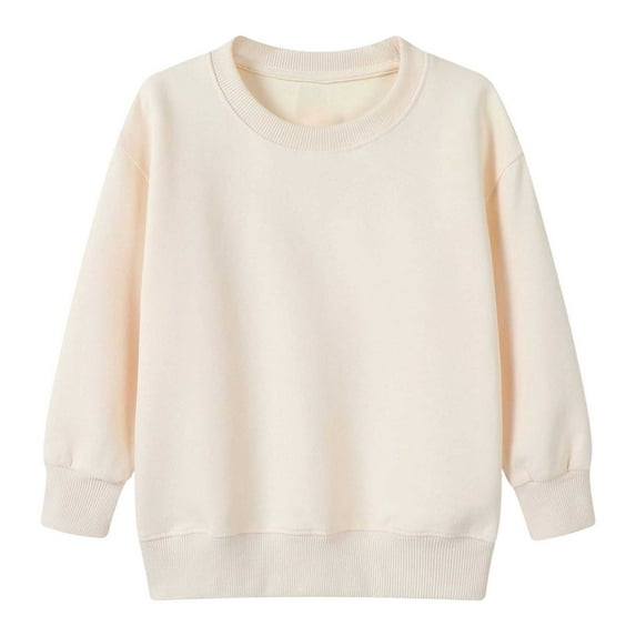 MEZZALL Child Kids Solid Color Crewneck Sweatshirt Fall Winter Long Sleeve Casual Pullover Tops Soft Comfortable Daily Wear Basic Sweatshirt Birthday Dailywear