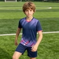 thumbnail image 1 of MEZZALL Child Outfit Sets Boys Training Youth Athletic Team Sportswear Kids Play V-Neck Short Sleeve T-Shirts Shorts Stylish Clothes Sets, 1 of 4
