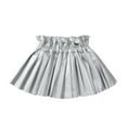 thumbnail image 1 of MEZZALL Child PU Solid Color Fashion Personality Dress Full Skirt Girls Skirt Soft Toddler Sundress, Silver, 13-14 Years, 1 of 7