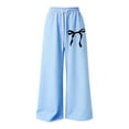 thumbnail image 1 of MEZZALL Child Pants Girls Bowknot Baggy Sweatpants Lightweight Straight Leg Athletic Pants With Pockets Classic Trousers Slacks, 1 of 7