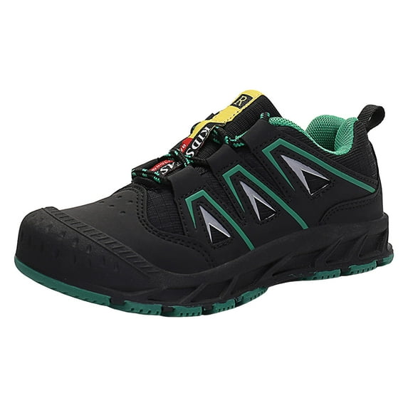 MEZZALL Child Shoes Thick Soled Sneakers Fashionable Outdoor Sports Hiking Shoes Student Hiking Shoes Breathable Toddler Footwear, Black, 11-11.5 Years