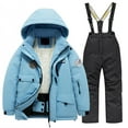 thumbnail image 1 of MEZZALL Child Ski Suit Pocket Jacket And Pants Winter Windbroof Snowboarding Unisex Kids Winter Warm Snow Suits Breathable Toddler Dailywear, Black, 6-8 Years, 1 of 4