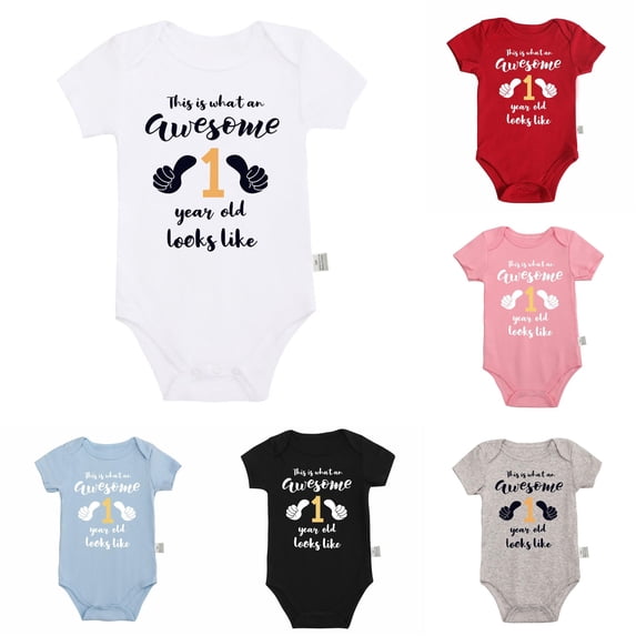 MEZZALL Child Soft Baby Bodysuit Romper For Boys First Birthday And Everyday Wear O-Neck Short Sleeve Lovely Onesies