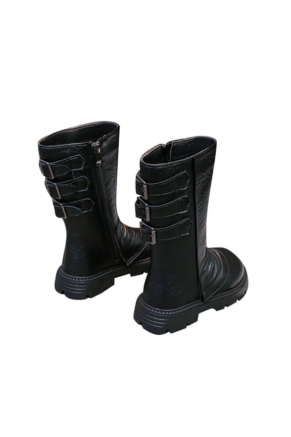 Child Stylish Long Shaft Boots Big Girls Soft Sole Flat Riding Boots With Bowknot Classic British Design Comfortable School Outdoor Solid Color Shoes Relaxed Fit Footwear