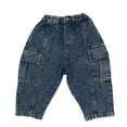 thumbnail image 1 of MEZZALL Child Toddler Boys Girls Denim Pants Casual Solid Color Holiday Trousers Relaxed Fit Baby Wear, 1 of 4