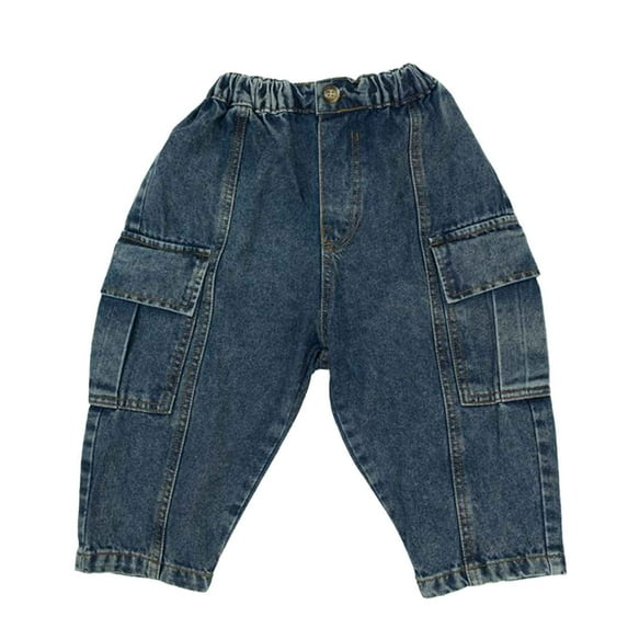 MEZZALL Child Toddler Boys Girls Denim Pants Casual Solid Color Holiday Trousers Soft Baby Wear