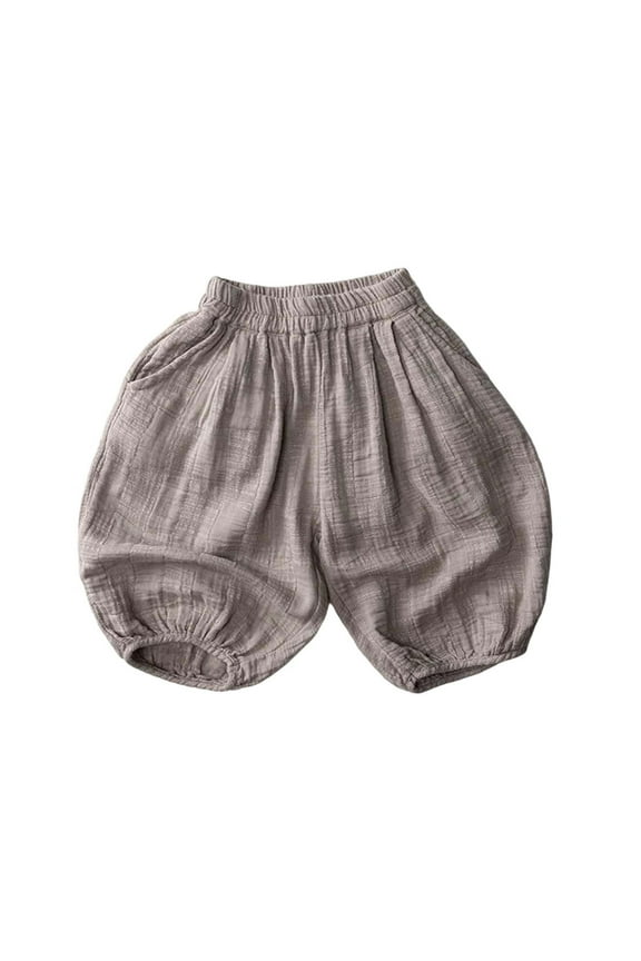 Child Toddler Boys Girls Elastic Pants Casual Summer Holiday Solid Color Trousers Streetwear Holiday / 6-12 Months