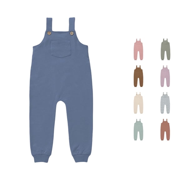MEZZALL Child Toddler Girls Denim Overall Long Pants Suspender Jumpsuit Casual Square Collar With Pockets Solid Color Cute Bodysuit