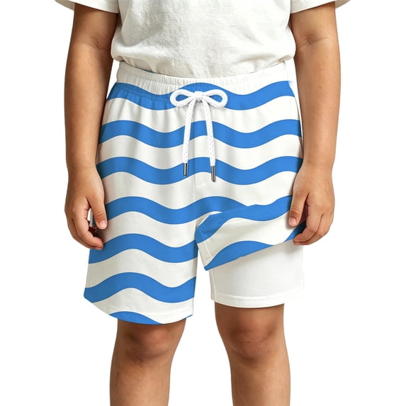 MEZZALL Children Boys Swimming Bottoms Swimwear Layer Swim Trunks With Wave Print And Pockets For Youth Lightweight Beach Shorts Cozy Swimwear