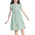 thumbnail image 1 of MEZZALL Children Casual Floral Dress Beach Dresses O-Neck A-line 3-12years Old Comfort Toddler Wear, 1 of 4