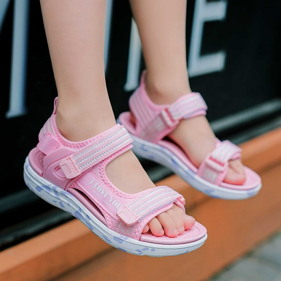 MEZZALL Children Fashion Solid Color Open Toe Breathable Comfortable Sandals Comfort Adorable Casual Kids Everyday Shoes Beach Sweet Retro Breathable Toddler Footwear