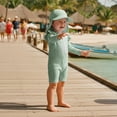 thumbnail image 1 of MEZZALL Children Girls Long Sleeve O-Neck Zip Up One-Pieces Monokini Swimsuit With Sun Hat For Baby Rash guard Adorable Summer Flower Print Beachwear, 1 of 4