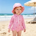 thumbnail image 1 of MEZZALL Children Girls Swimwear Long Sleeve O-Neck One-Pieces Monokini Swimsuit With Hat Baby Toddler Sun Bathing UPF50 Rashguard Cute Summer Flower Print Beachwear, 1 of 4