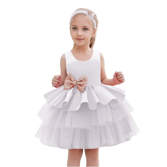MEZZALL Children Party Dress Girls Cake Dress Child First Birthday Dress Soft Toddler Baby Wear 80
