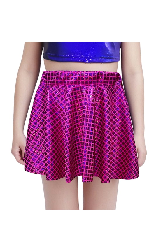 Children Sequin Cheerleading Skirt With Cut Design Versatile Dance Short Dress For Performances And Events Comfort, XS