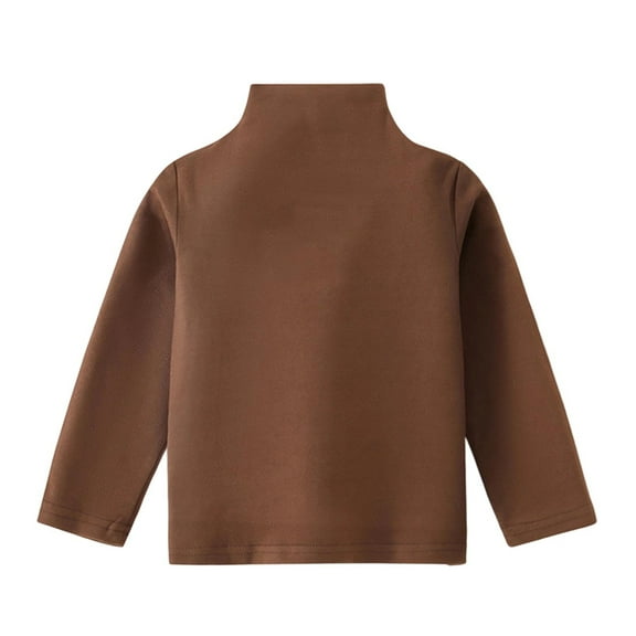 MEZZALL Children Solid Color Half Neck Pullover Base Shirt Windproof And Warm Long Sleeved T-Shirt Inner Layer Comfort Dailywear