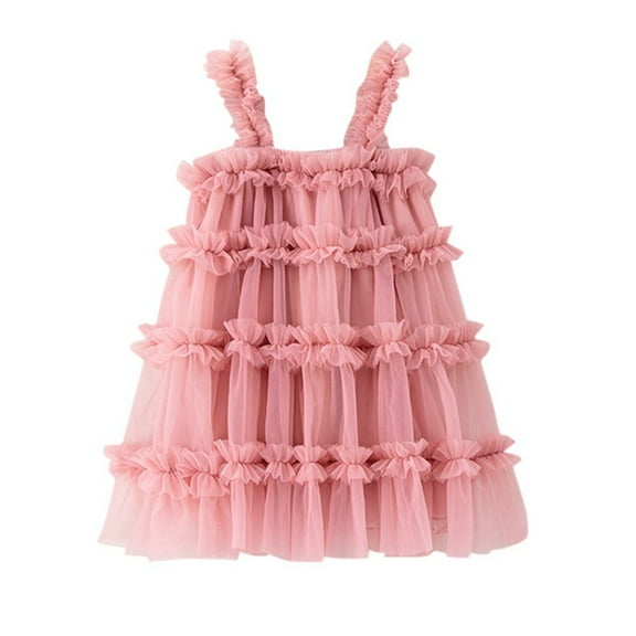 MEZZALL Children Summer Sleeveless Fairy Dress Summer Colorful Spaghetti Sundress Lovely, 4-5 Years