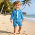 thumbnail image 1 of MEZZALL Children Swimsuit Boys Summer Swimwear One-Pieces Monokini Ice Cream Printed Rash Guard Style With Seashell Print Sunny Beach Days Stylish Bathing Suit Beachwear, 1 of 5