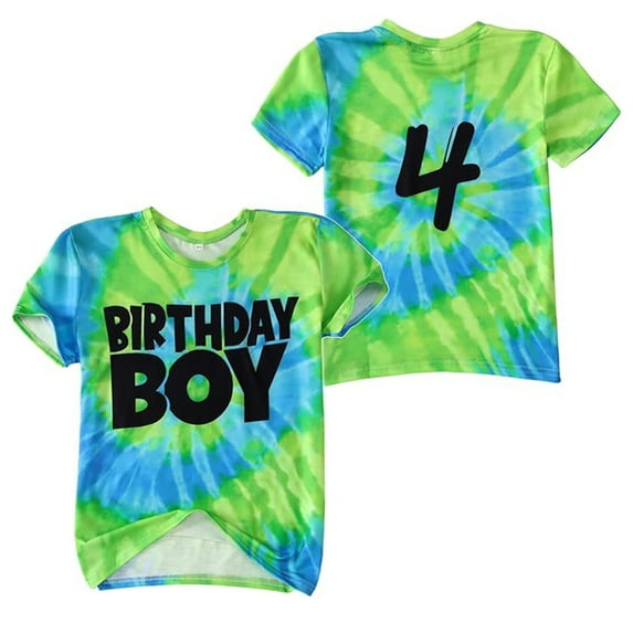 MEZZALL Children T-Shirt Fashionable Casual Letter Round Neck Short Sleeved Tops Birthday Toddler Blouses Clothing
