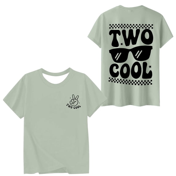 MEZZALL Children T-Shirt Fashionable Casual Letter Round Neck Short Sleeved Tops Classic Toddler Blouses Clothing
