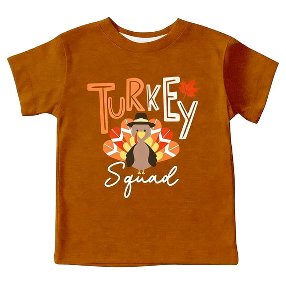 MEZZALL Children T-Shirts Fashionable Casual Letter Number Printed Round Neck Short Sleeved T Shirt Tops Holiday Streetwear