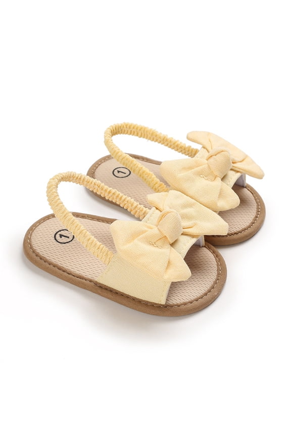 Children Toddler Baby Girls Solid Color Bow Beach Shoes Sandals Prewalker Footwear Classic / 0-6 Months