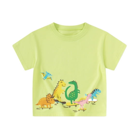 MEZZALL Children Toddler T-Shirt Fashion Cartoon Dinosaur Print Cute Short Sleeve Round Neck Tshirt Tee Tops Cozy Baby Wear