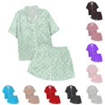 thumbnail image 1 of MEZZALL Children's Leisure Polka Dots Printed Button Lapel Collar Short Sleeved Tops Shorts Pajamas Sets Fashionable Sleepwear, 1 of 4