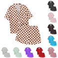 thumbnail image 1 of MEZZALL Children's Leisure Polka Dots Printed Button Lapel Collar Short Sleeved Tops Shorts Pajamas Sets Leisure Sleepwear, 1 of 4