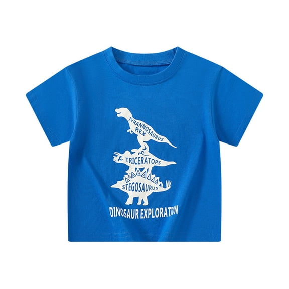 MEZZALL Children's O-Neck Short Sleeve T-Shirts Cartoon Dinosaur Summer Baby Tshirts Tee Tops 12-18 Months Leisure Baby Wear