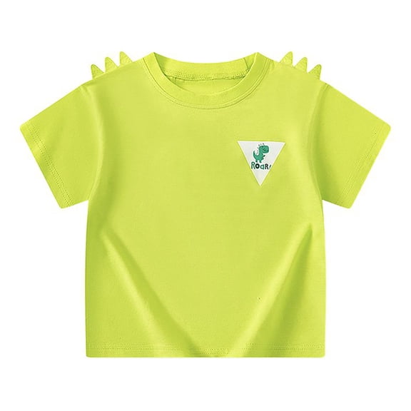 MEZZALL Children's O-Neck Short Sleeve T-Shirts Cartoon Dinosaur Summer Baby Tshirts Tee Tops 18-24 Months Relaxed Fit Baby Wear